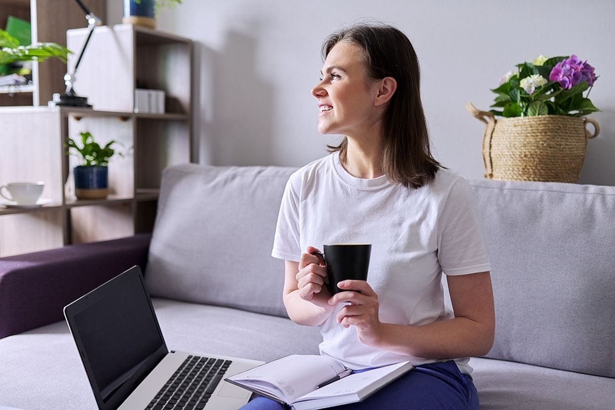 Woman gets ready to conduct a job search