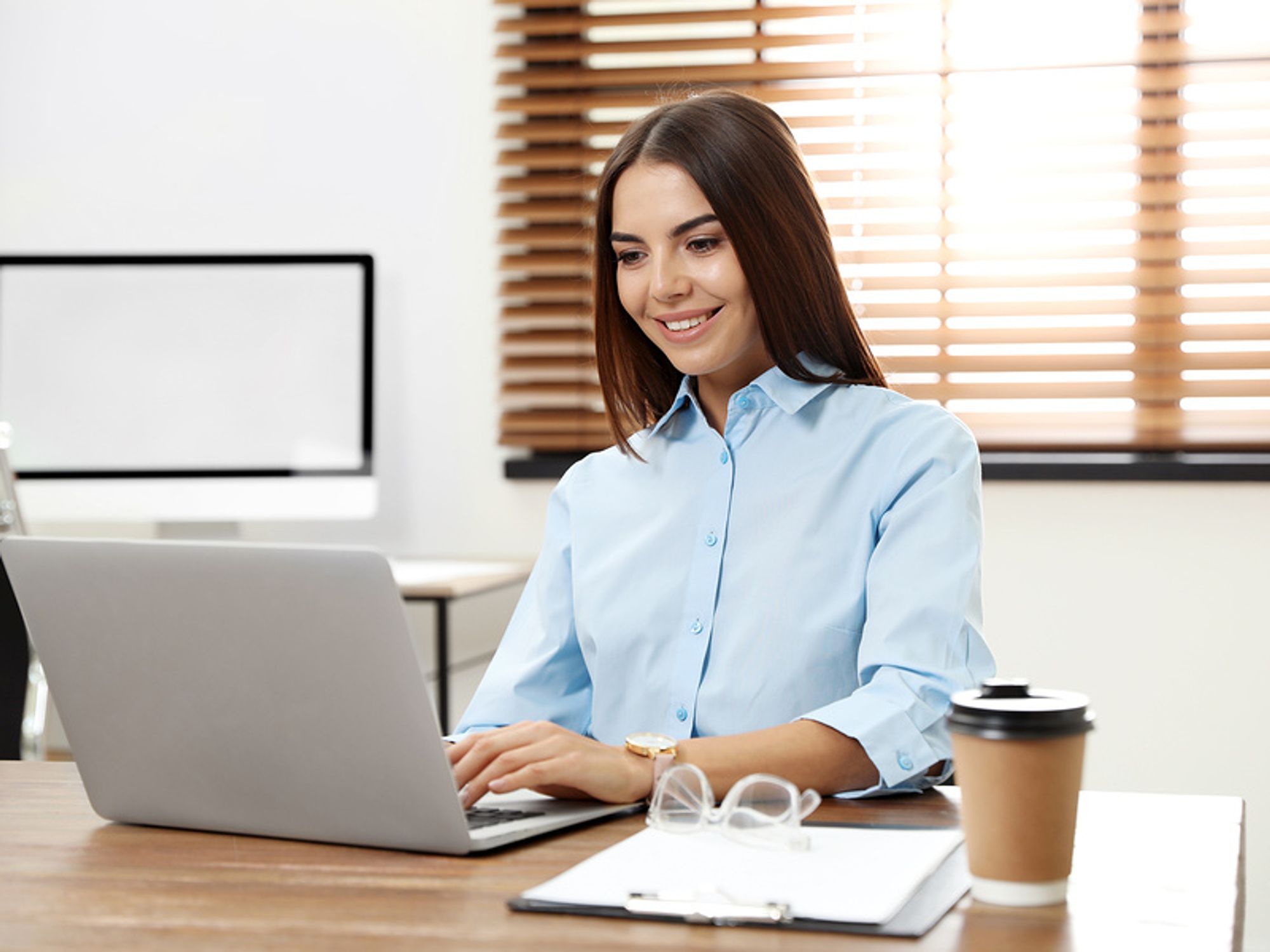 Woman goes on a virtual job interview