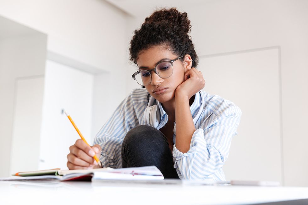 Woman goes to grad school to try to improve her chances of finding a job