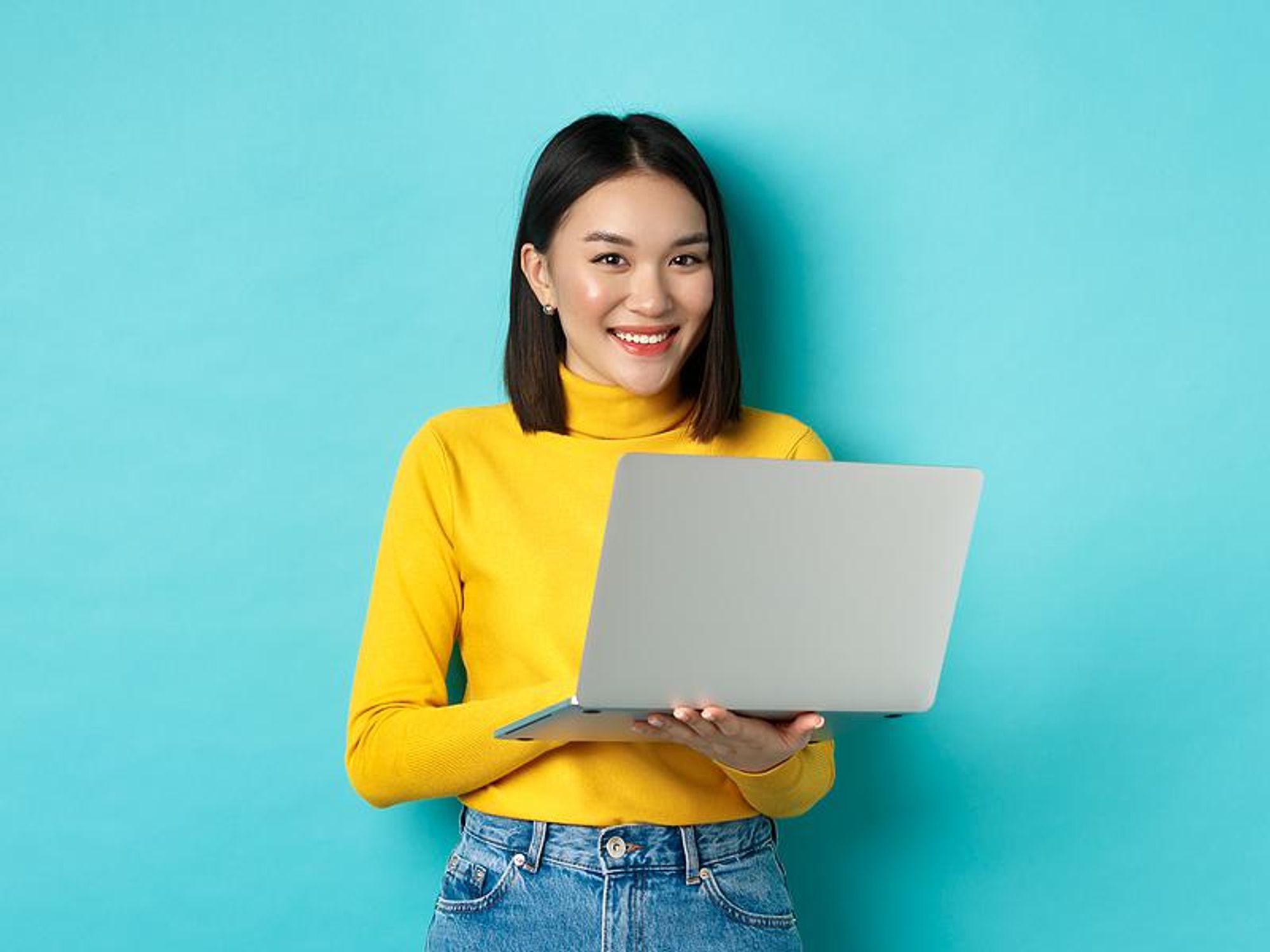 Woman happy in her career