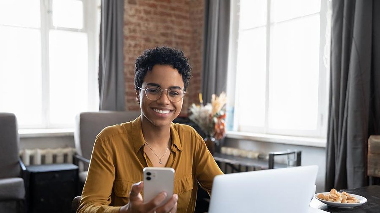 Woman is productive at work