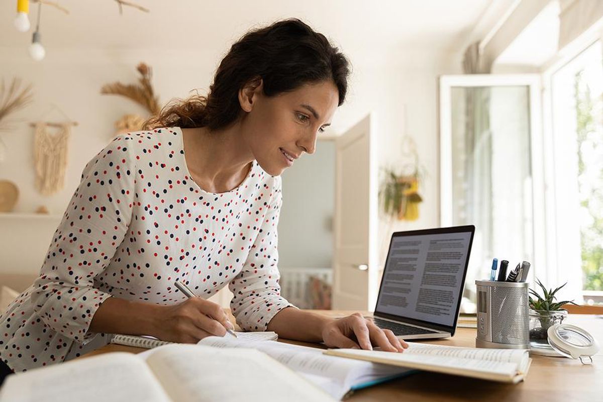 Woman juggles work and school