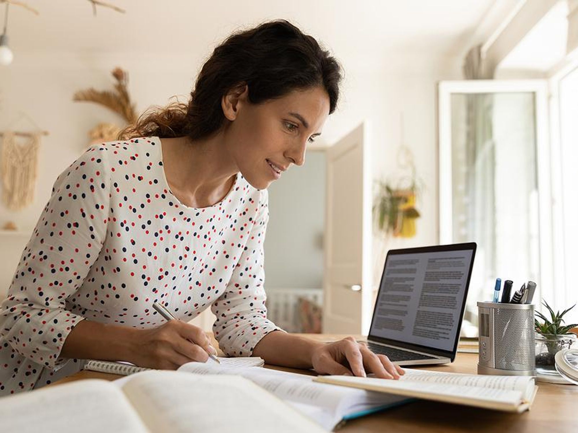 Woman juggles work and school