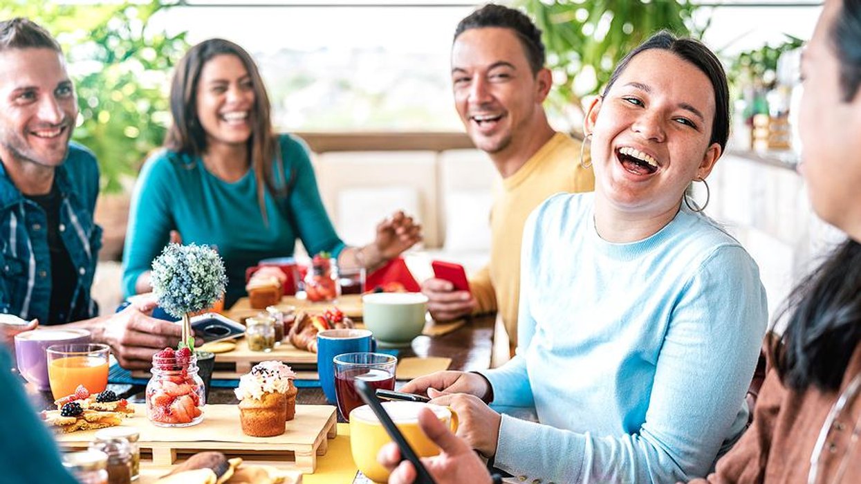 Woman laughs about her job search progress