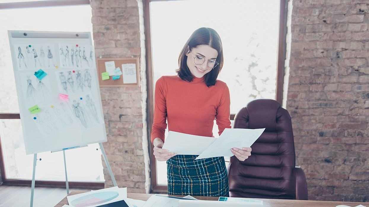 Woman manages a project in the apparel industry