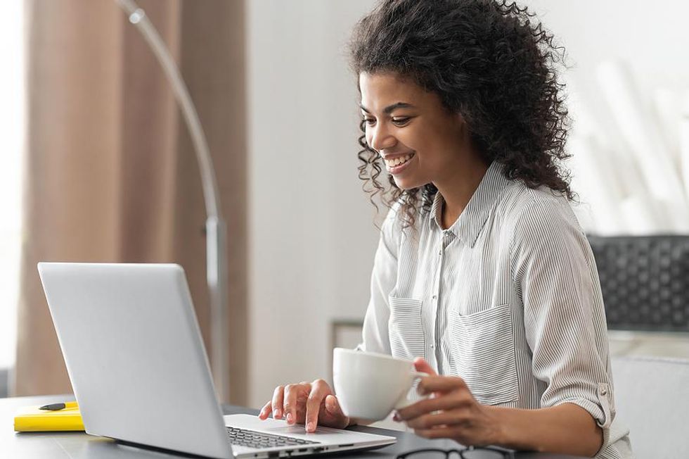 Woman manages her personal brand