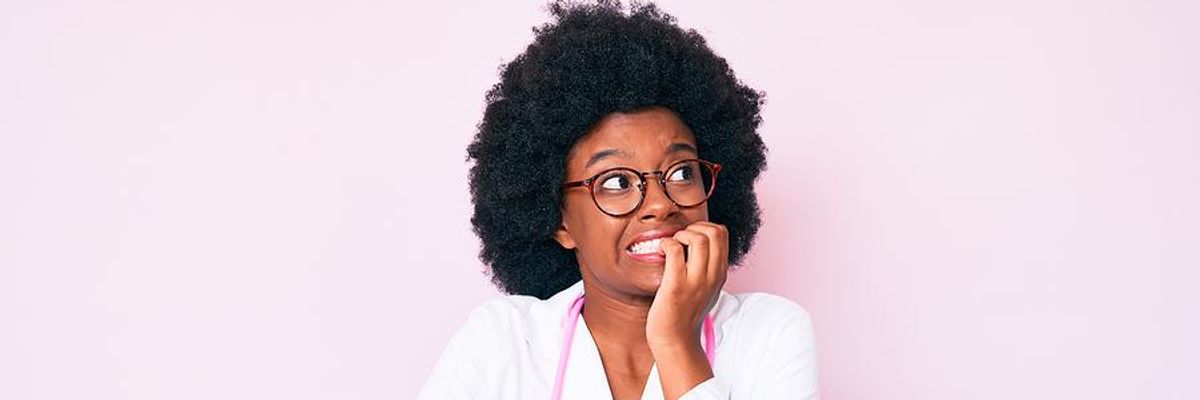 Woman nervous about online networking