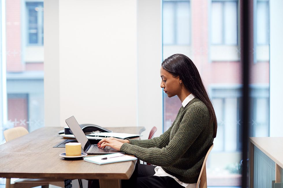 Woman prepares to ask for a promotion