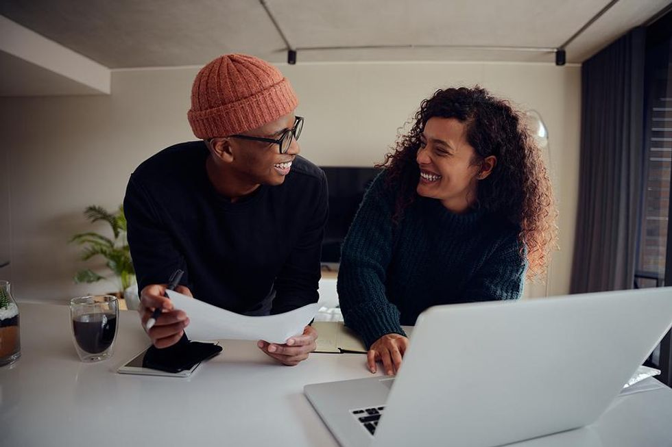 Woman smiles during her mock interview