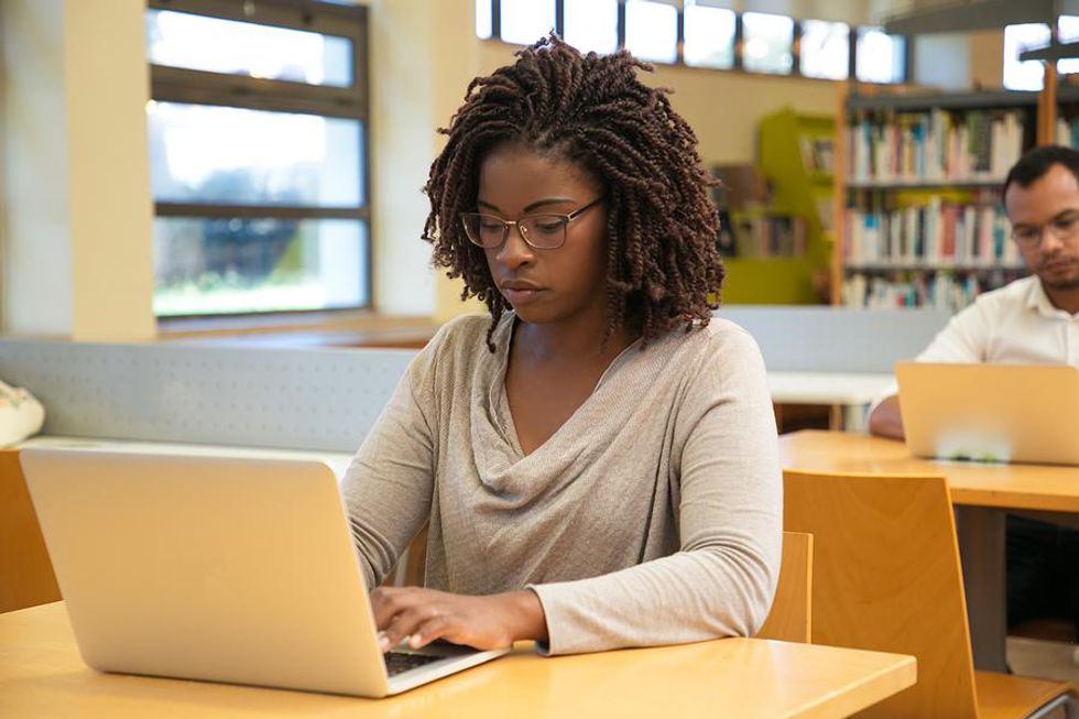 Woman studying IT