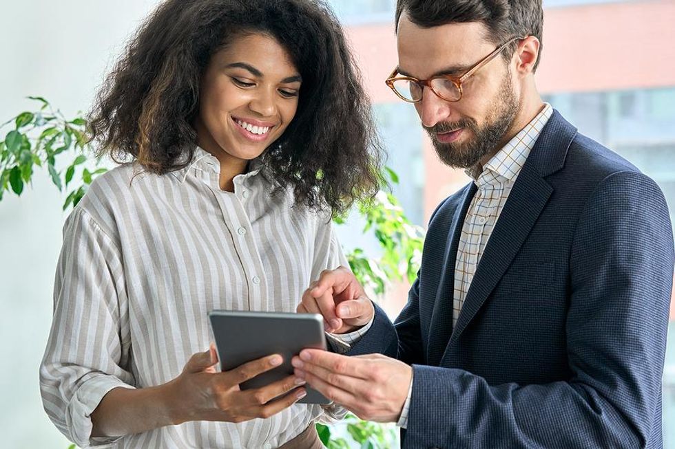 Woman talks to her mentor about taking control of her career
