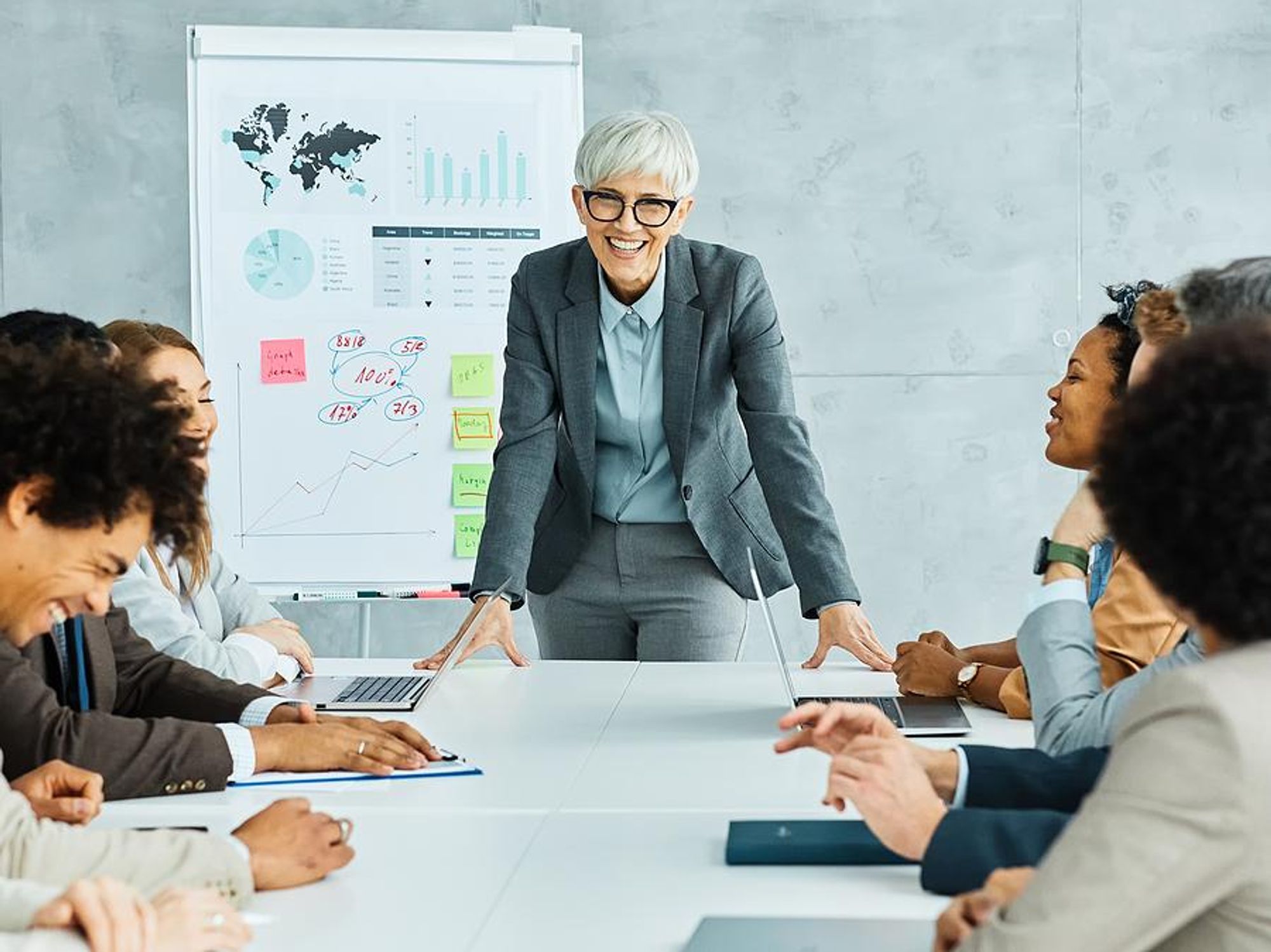 Woman tells a story during a business meeting