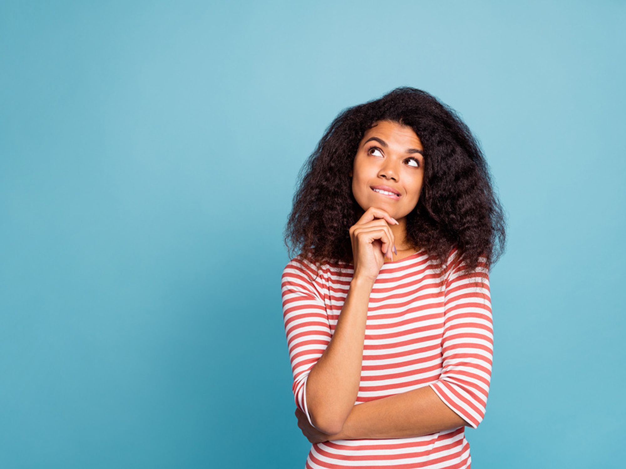 Woman thinking about her career goals