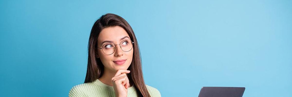 Woman thinking about making the right career choice