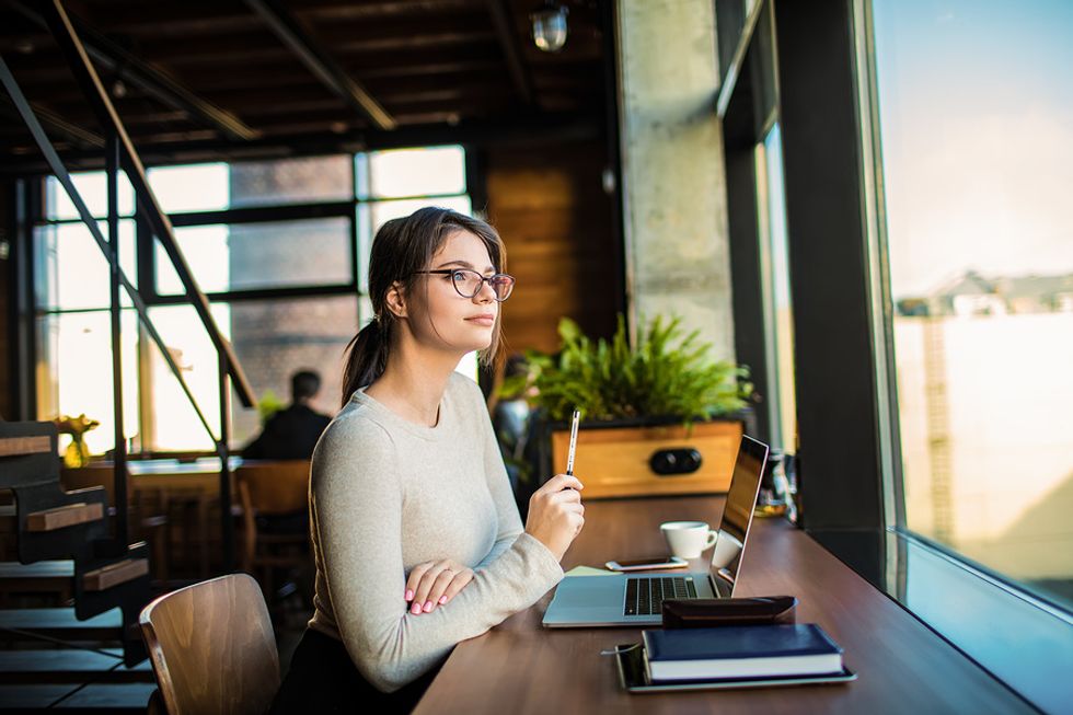 Woman thinks about her next step in her career