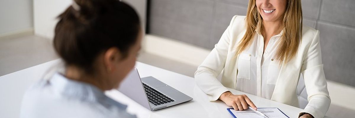 Woman treats a job interview like a sales conversation