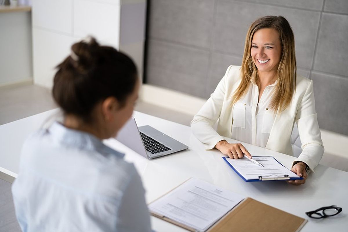 Woman treats a job interview like a sales conversation