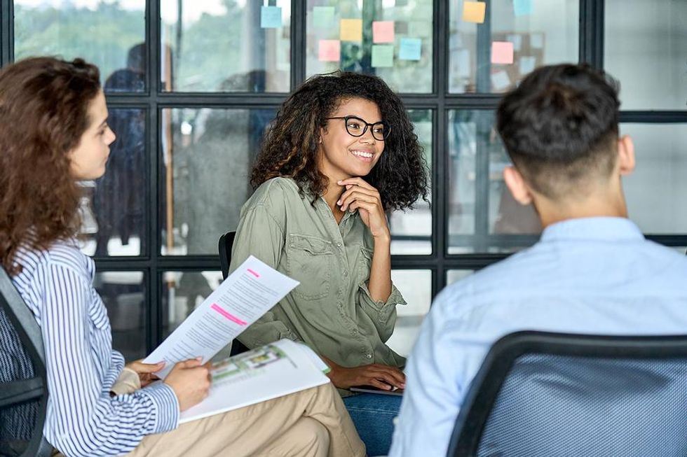 Woman tries to be more assertive at work