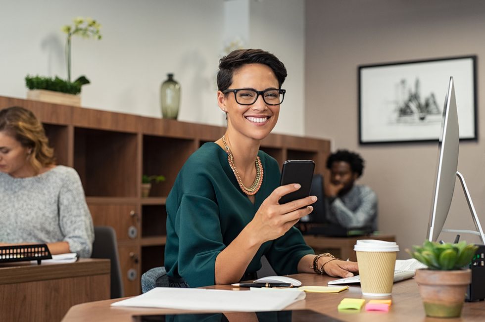 Woman uses her data and information management skills at work