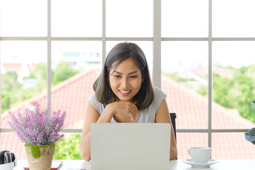 Woman with a remote green job