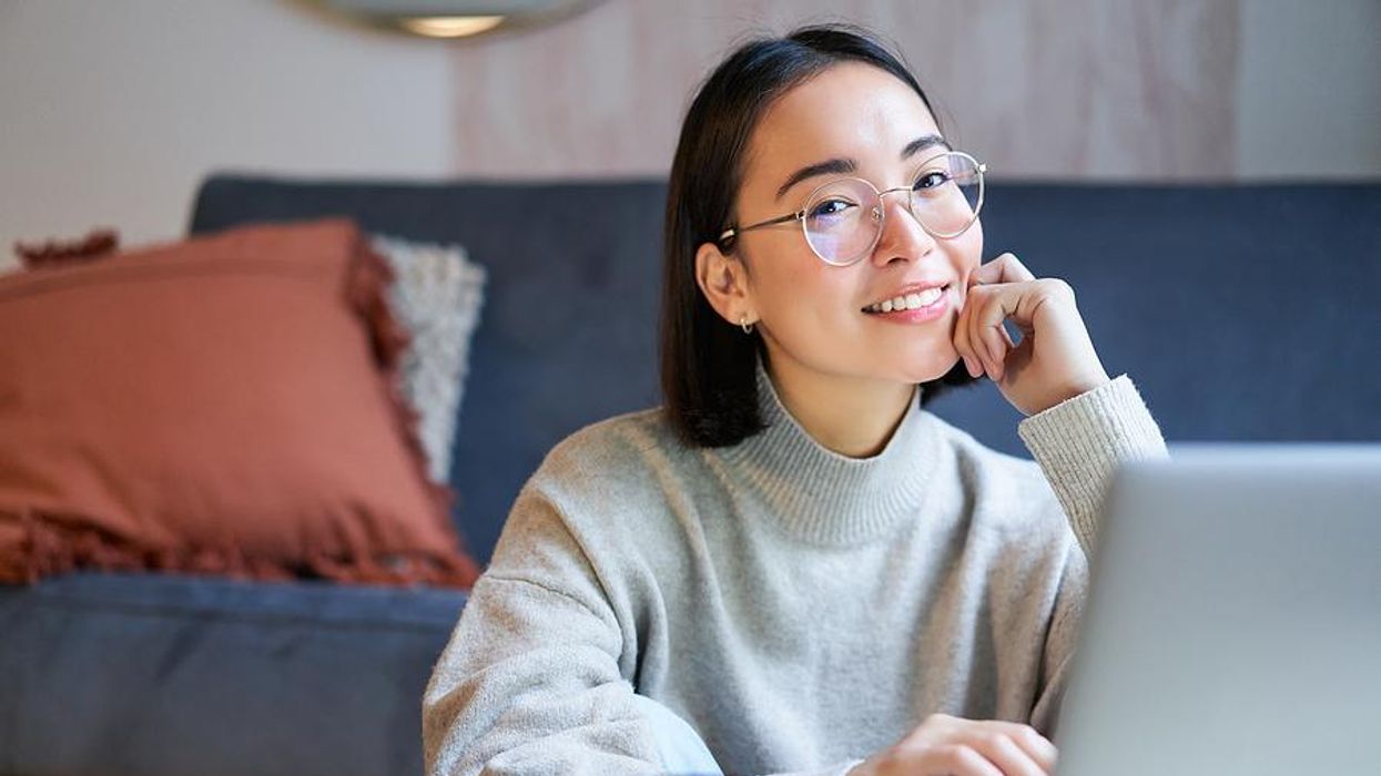 Woman works for herself from home