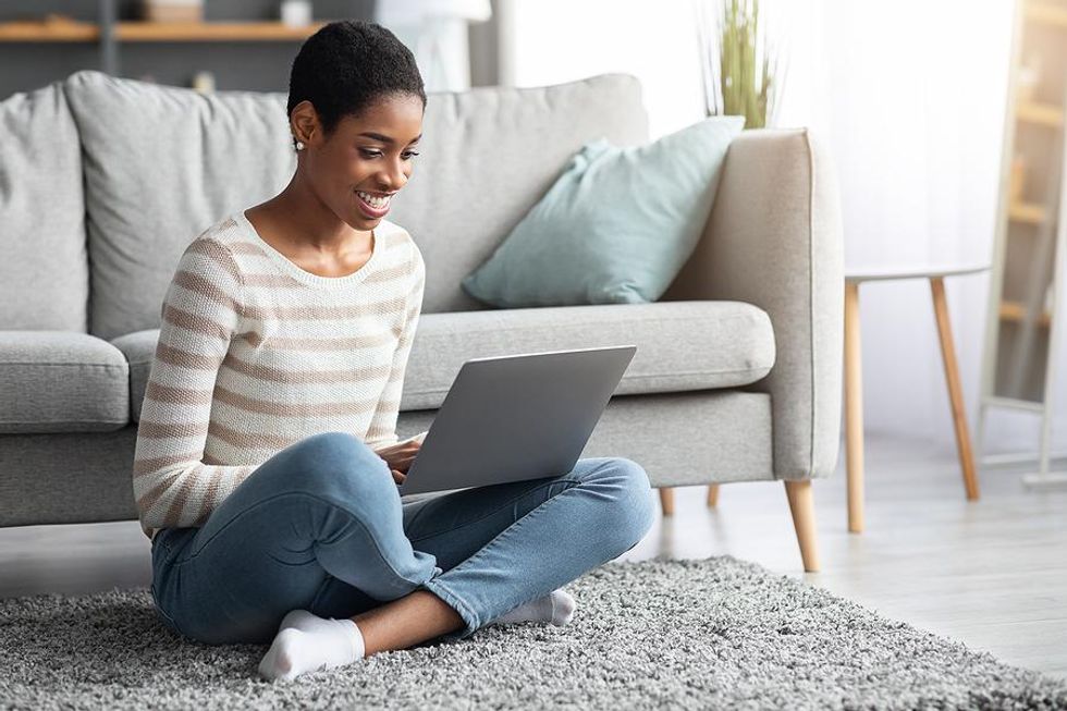 Woman works from home for her job in the environmental sector