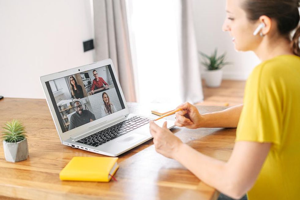 Woman works from home in a flexible career field