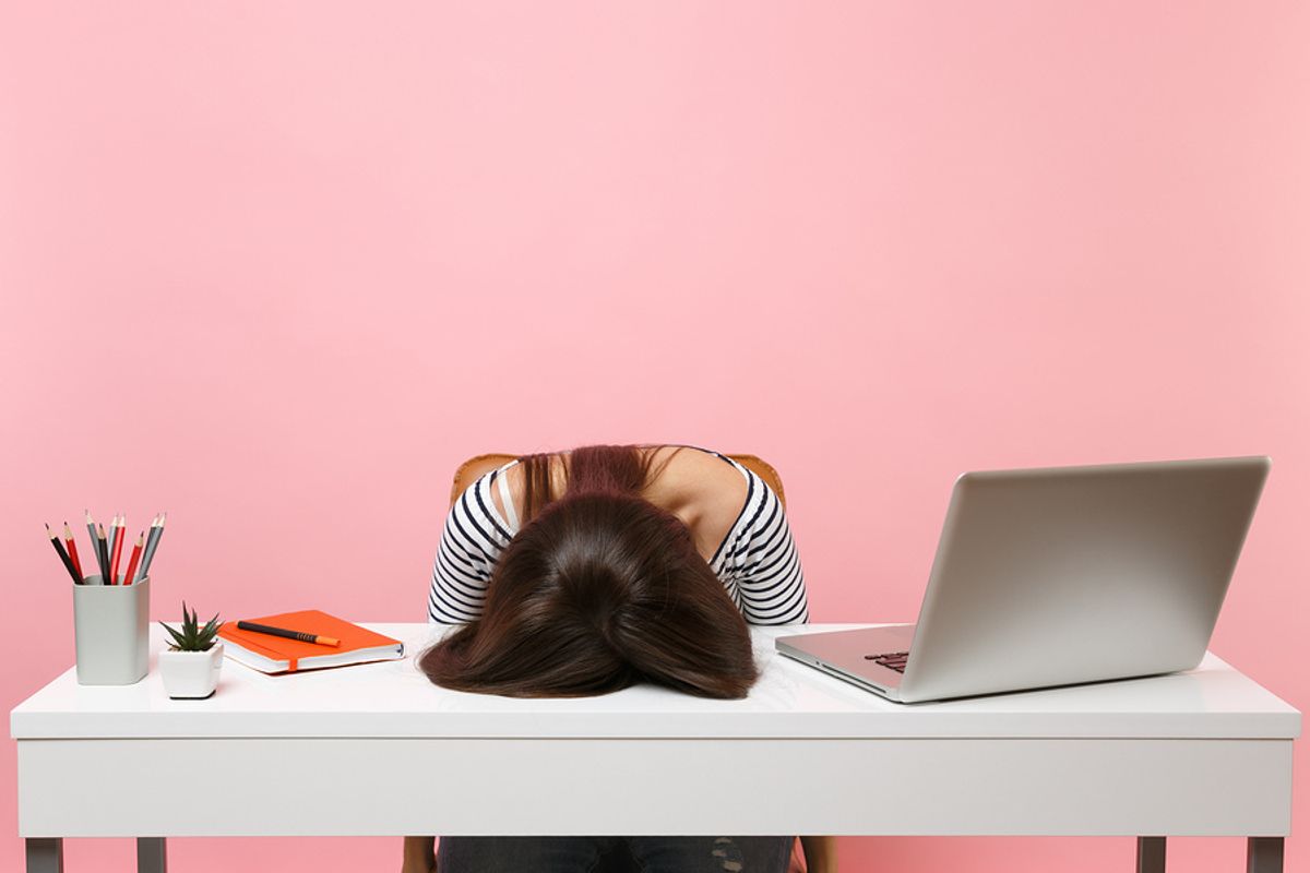 Women frustrated with her job search