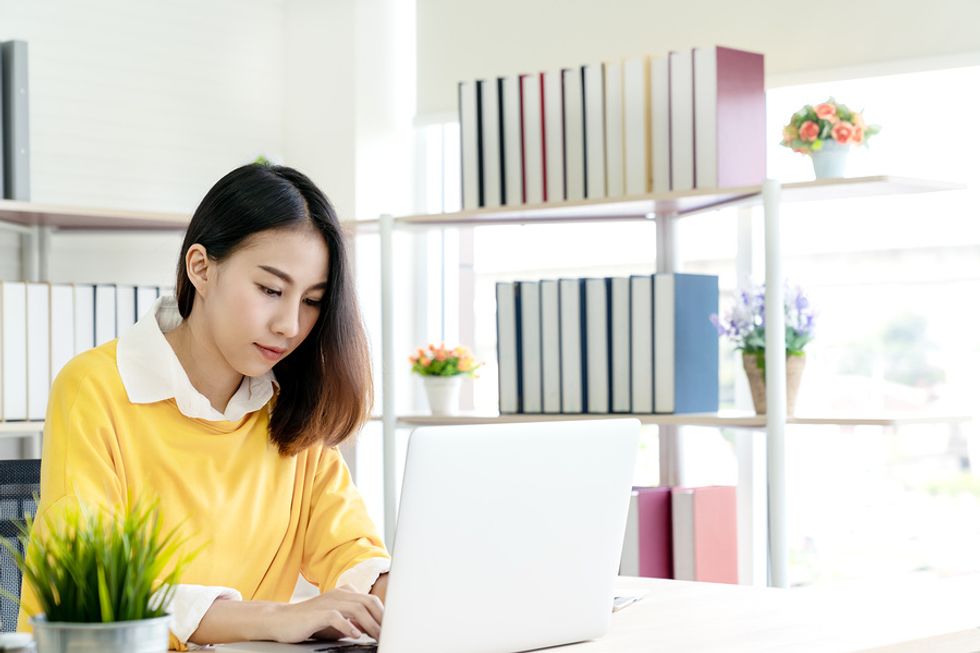 Young businesswoman prepares for her first performance review