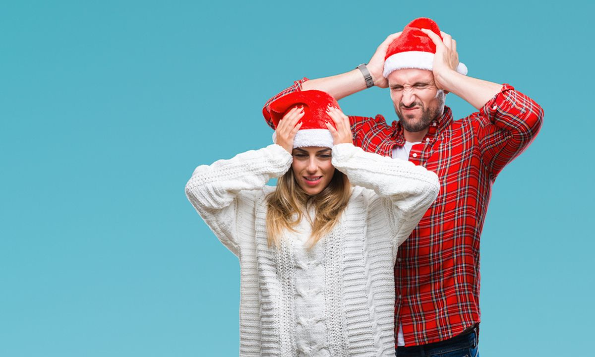 Young couple trying to deal with stress during the holidays