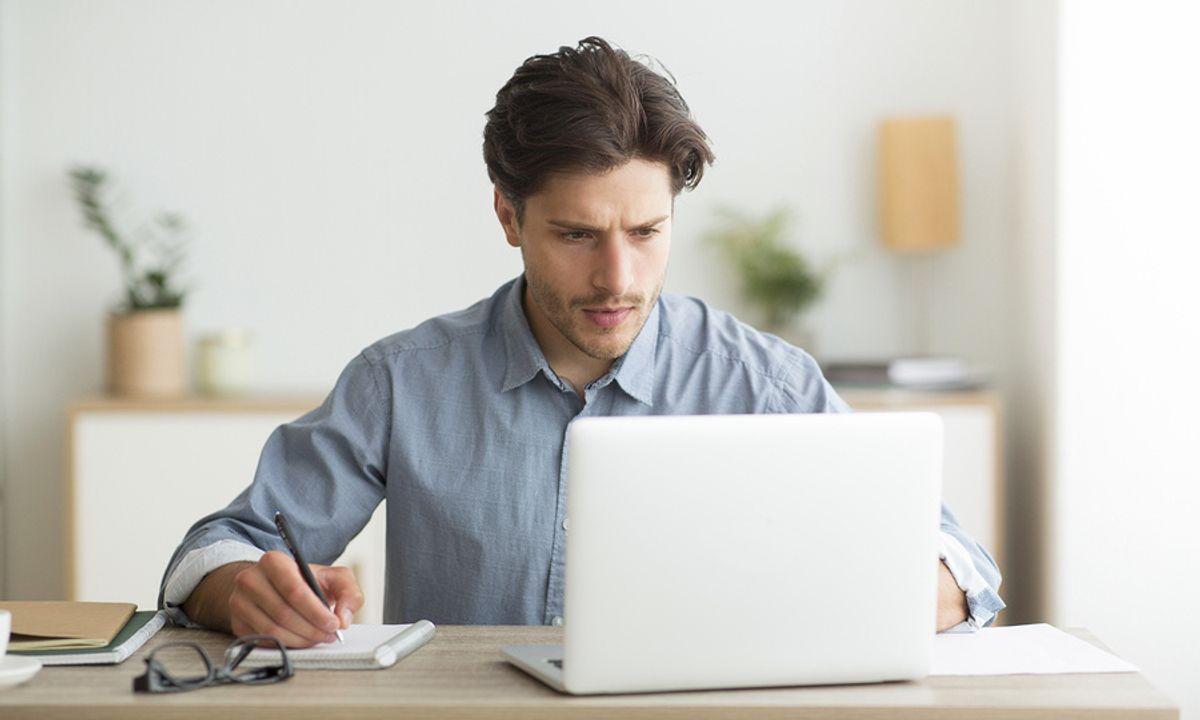 Young professional creating his career development plan