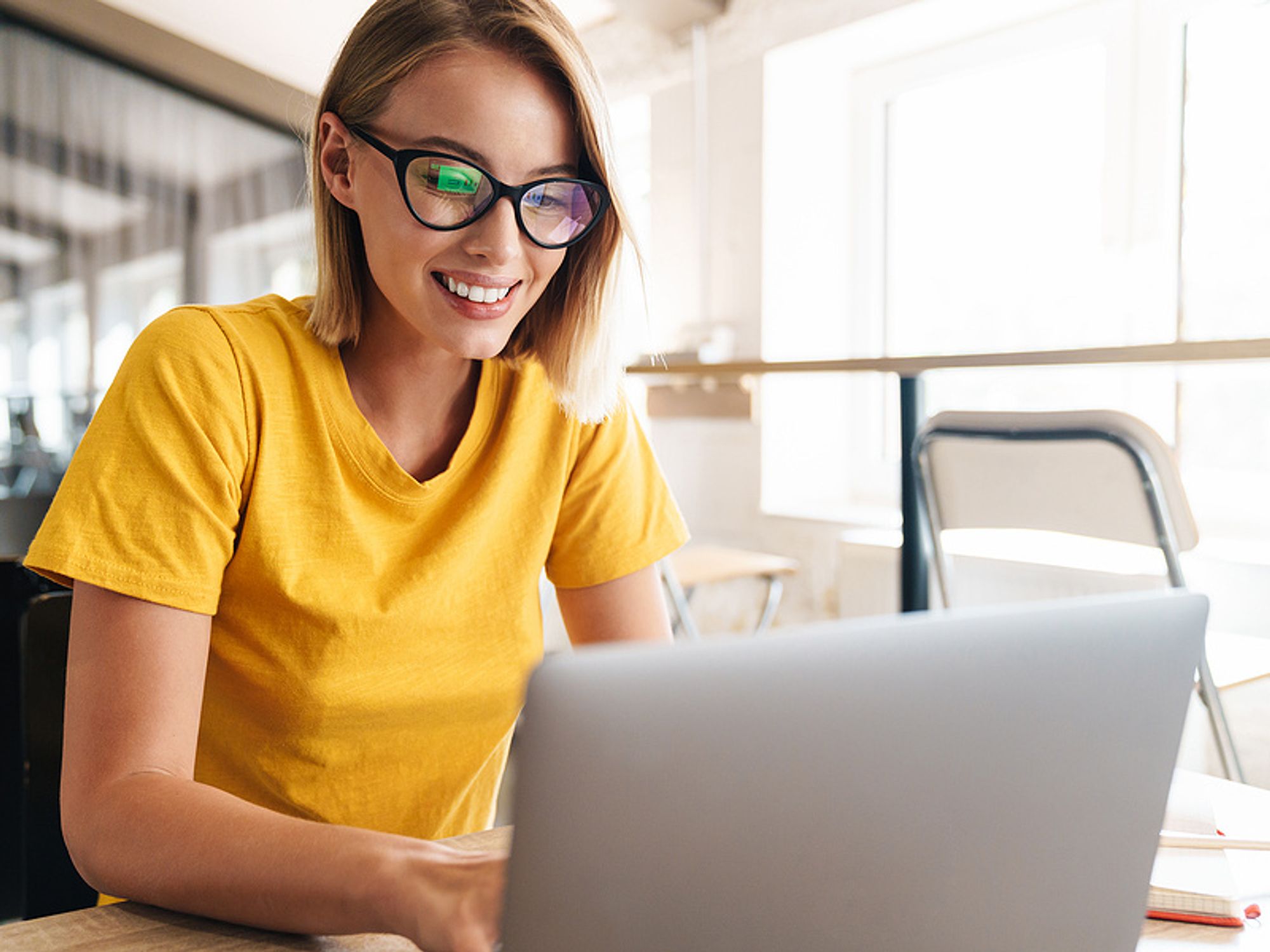 Young professional takes some spare time to work on her career plan.