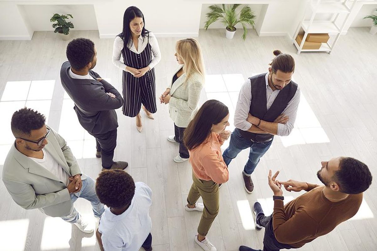 Young professionals at a networking event