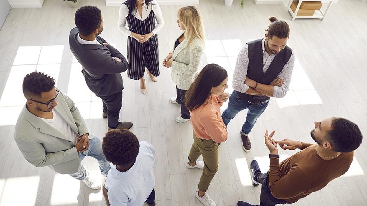Young professionals at a networking event