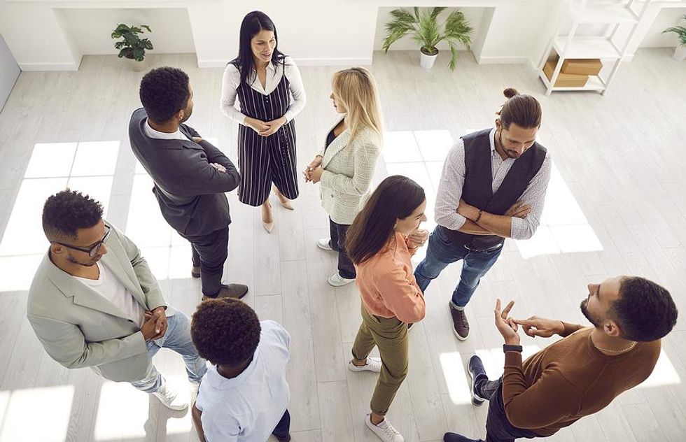 Young professionals at a networking event